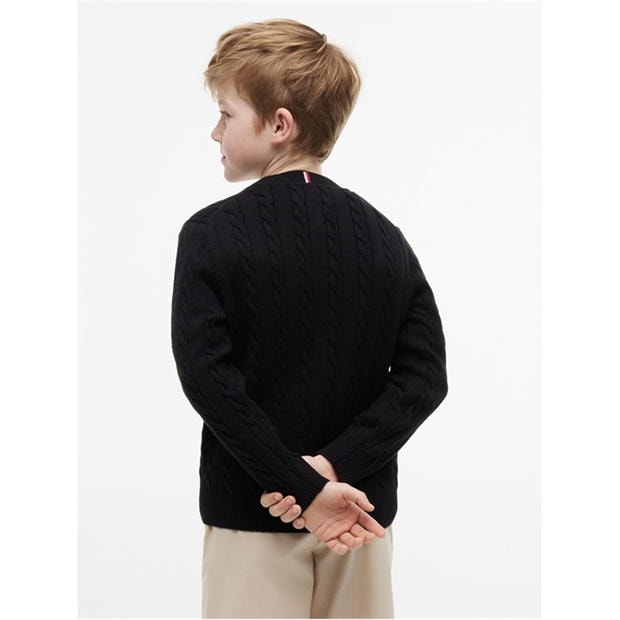 Black BDS - Tommy Hilfiger - Kids' Cable Knit Jumper