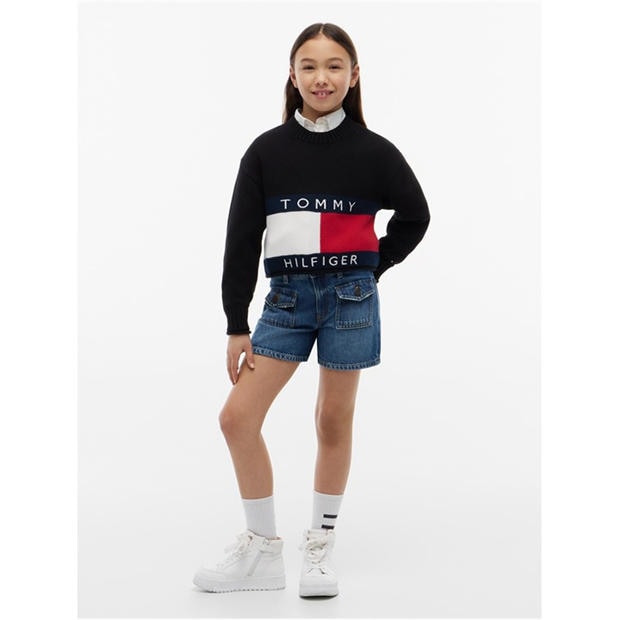 Black BDS - Tommy Hilfiger - Kids' Crew Neck Jumper