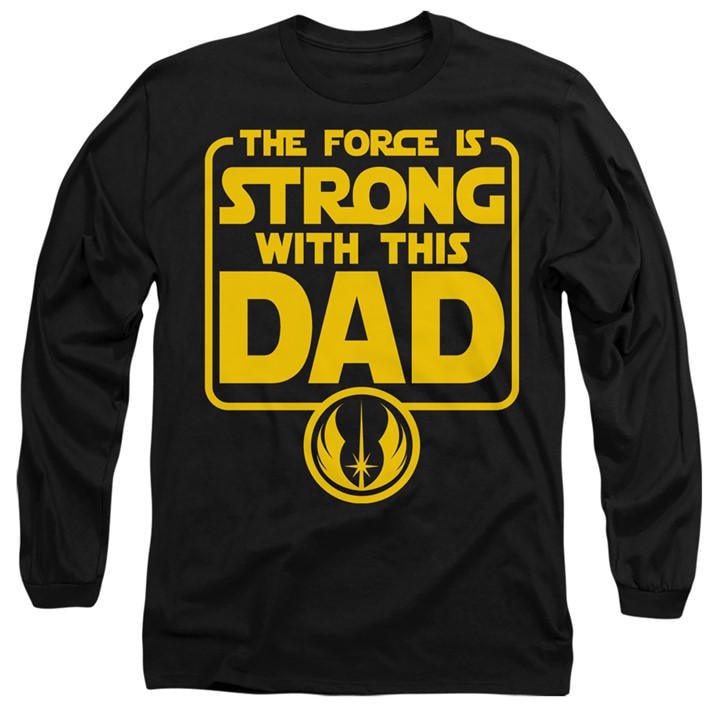 Star Wars Men's Black Fathers Day Force Is Strong Dad Long Sl in Size XL, Sports Direct