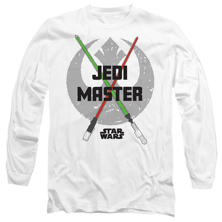 Star Wars Men's White Lightsaber Jedi Master Dad Long Sleeve T in Size XL, Sports Direct