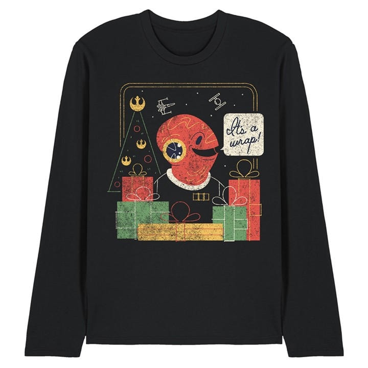 Star Wars Men's Black Retro Christmas Admiral Ackbar Wrap Trap in Size 2XL, Sports Direct