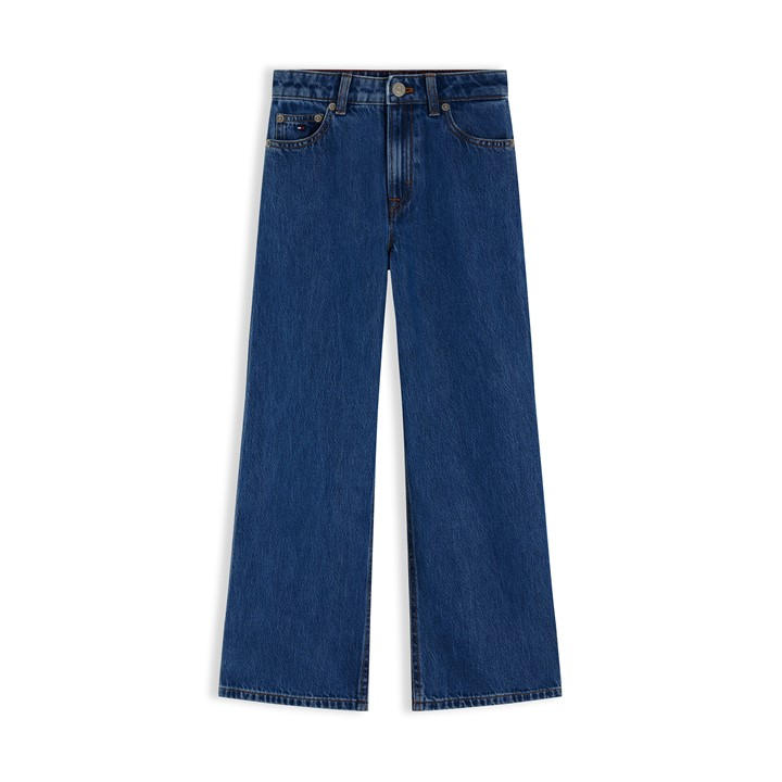 Tommy Hilfiger Girls Blue Kids' Wide Leg Jeans in Size 14 - 16 Years, Sports Direct