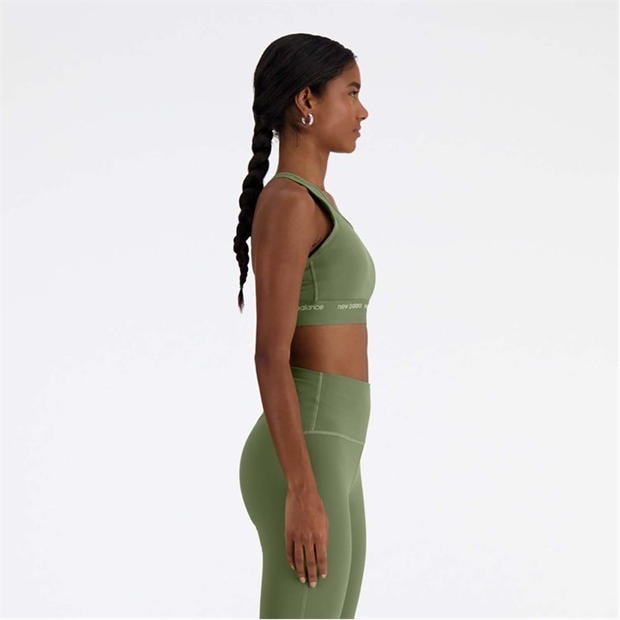 olive - New Balance - Sleek Medium Support Sports Bra