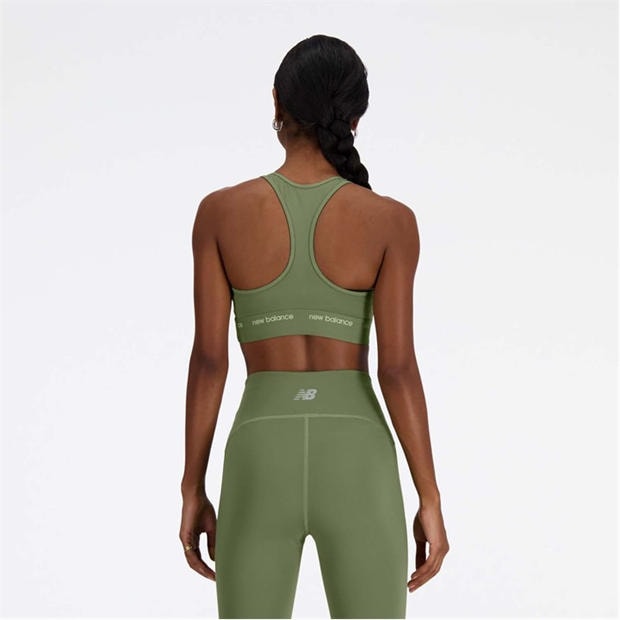 olive - New Balance - Sleek Medium Support Sports Bra