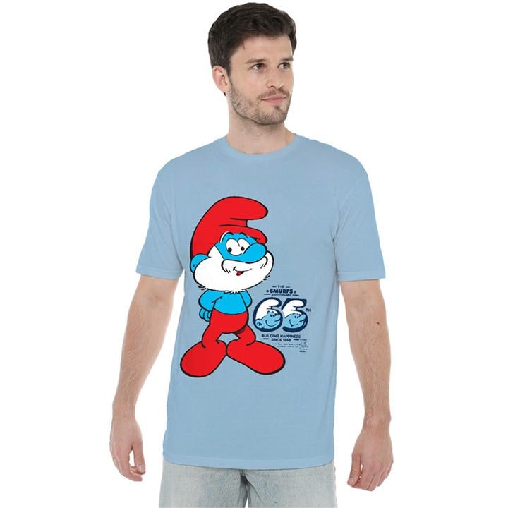 Men's Blue Other Smurfs 65Th Anniversary Papa Smurf T Shirt Light in Size 3XL, Sports Direct