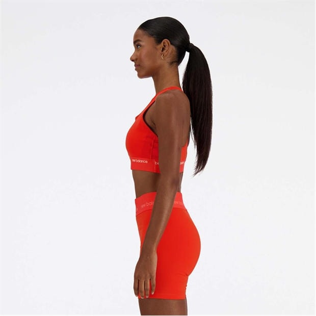 Red - New Balance - Sleek Medium Support Sports Bra