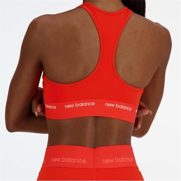 Red - New Balance - Sleek Medium Support Sports Bra