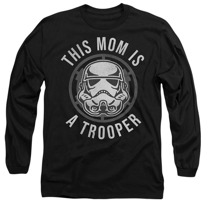 Star Wars Men' Black Mothers Day Mom Is A Trooper Long Sleev in Size S, Sports Direct