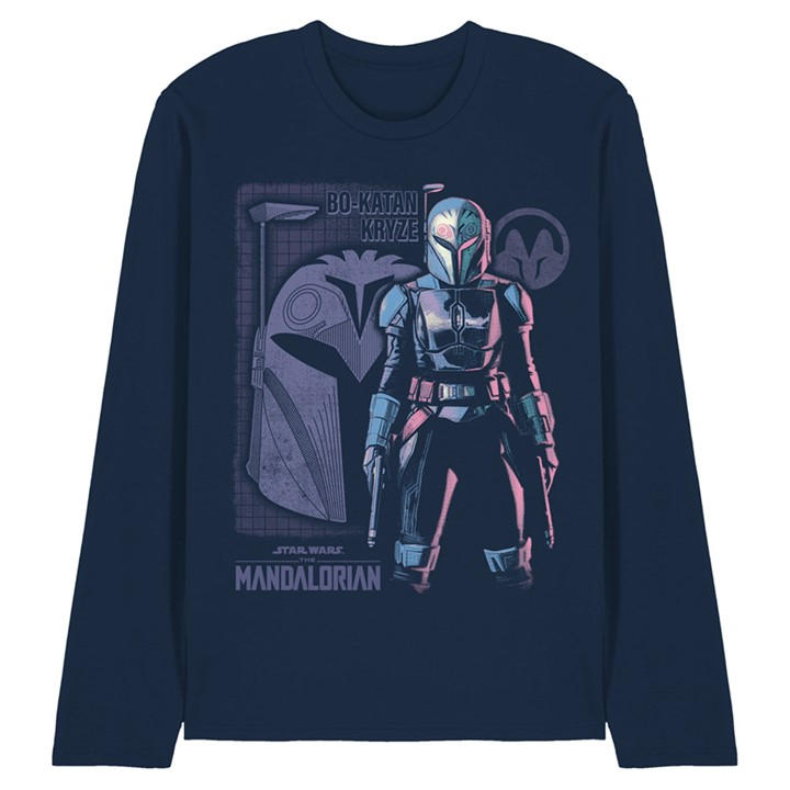 Star Wars Men' Blue The Mandalorian Hero Bokatan Kryze Long Sleeve T- in Size S, Sports Direct