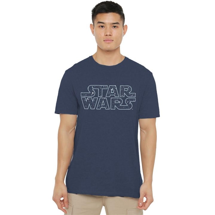 Star Wars Men's Blue Starry Logo T-Shirt Heather Navy in Size 2XL, Sports Direct
