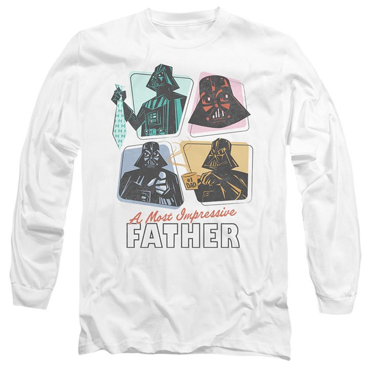 Star Wars Men's White Retro Most Impressive Father Long Sleeve in Size 2XL, Sports Direct