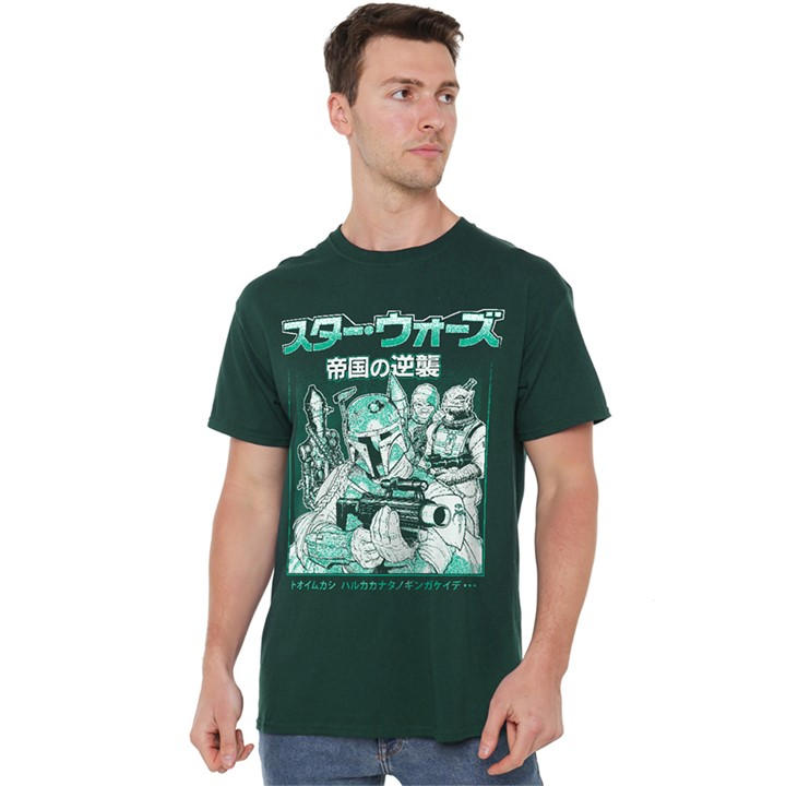 Star Wars Men's Green Manga Boba Fett Bounty Hunter T-Shirt B in Size 2XL, Sports Direct