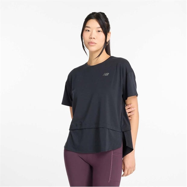 Black - New Balance - Drapey Jersey Oversized T-Shirt
