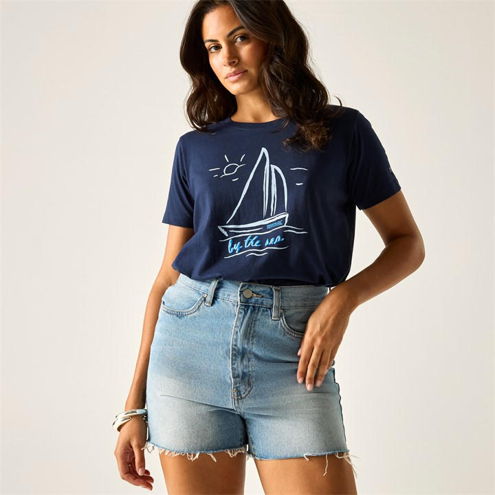 Regatta Women's Nvysailbtsea Filandra Ix Breathable T-Shirt in Size 20, Sports Direct