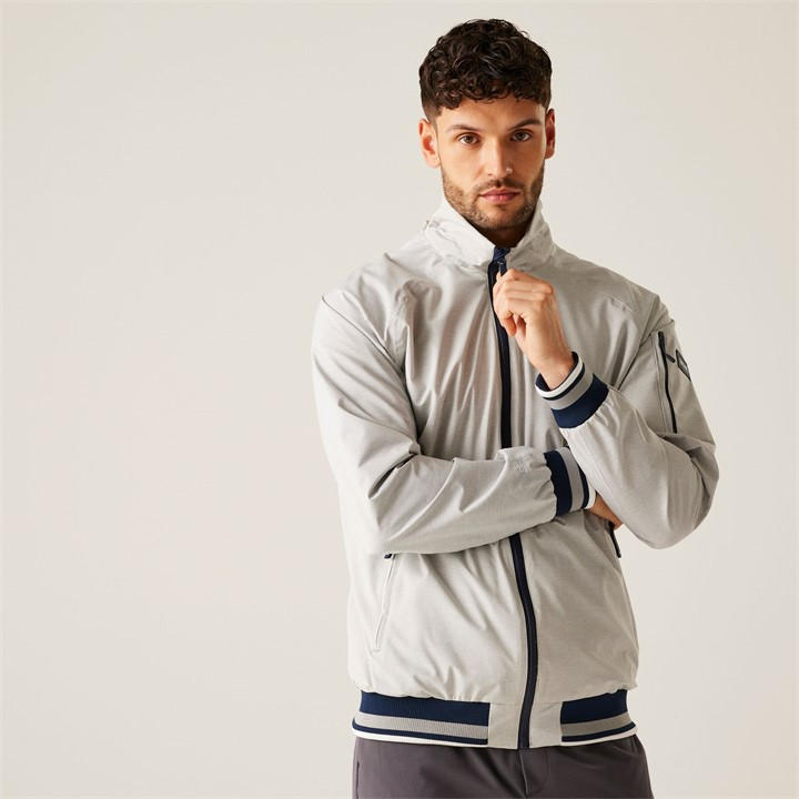 Regatta Men's Silver Grey Linear Stripe Shorebay Iii Waterproof Jacket in Size 2XL, Sports Direct
