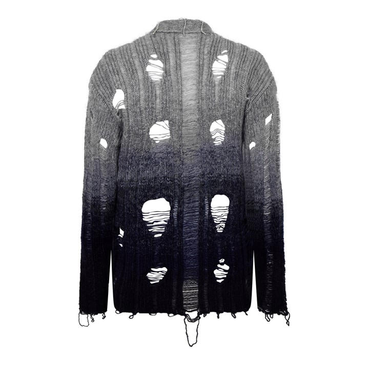 Off White Men's Grey Punk Degradé Mohair Long Sleeve V-Neck Cardigan in Size XS, Sports Direct