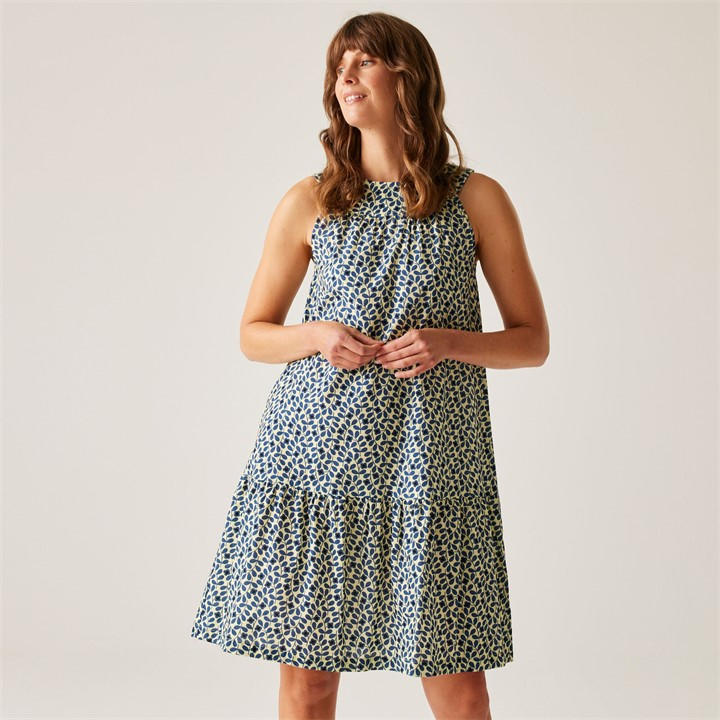 Regatta Women's Jasmine Flower Blue Orla Kiely Summer Ii Dress Size 18