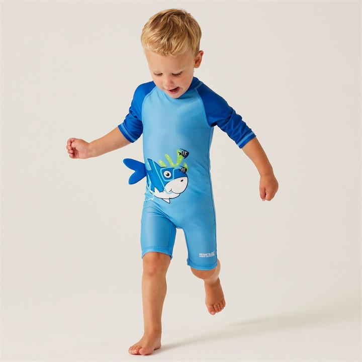 Regatta  Kids Bubble The Shark(Elysium Blue/ Animal Swimsuit, Sports Direct