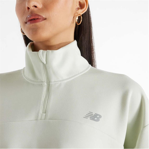 Mint - New Balance - Tech Knit Oversized 1/4 Zip Top