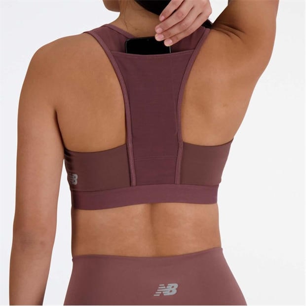 Purple - New Balance - Sleek Medium Support Pocket Sports Bra