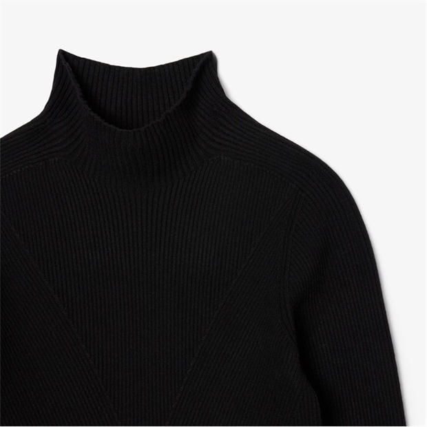 Черно - Lacoste - High Neck 3D Rib Knit Sweater