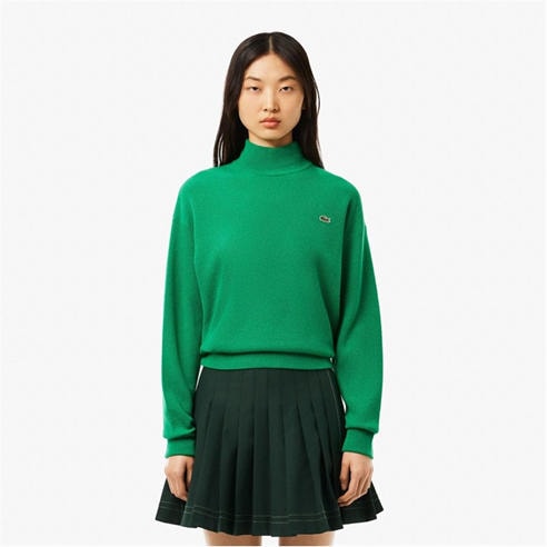 Lacoste - Relaxed Fit Carded Wool High Neck Sweater