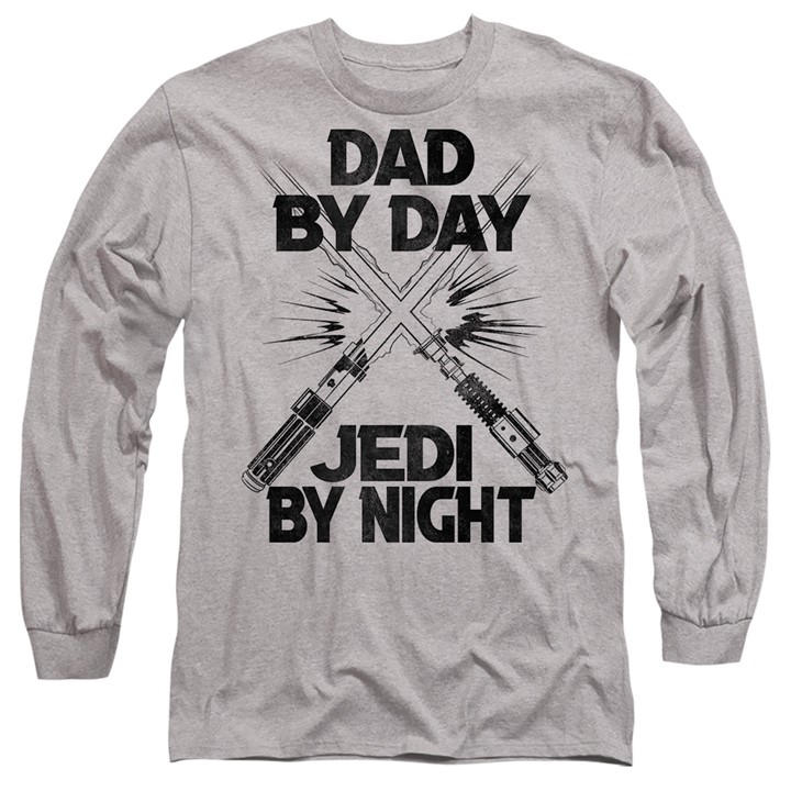 Star Wars Men' Grey Fathers Day Jedi By Night Long Sleeve T in Size S, Sports Direct
