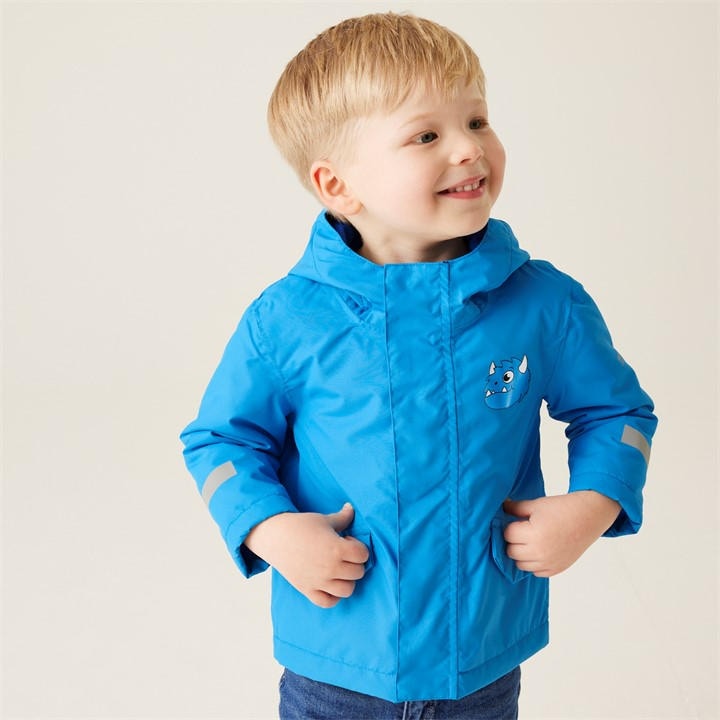 Regatta  Kids Blue Animal Rainy Day Waterproof Insulated Jacket in Size L, Sports Direct
