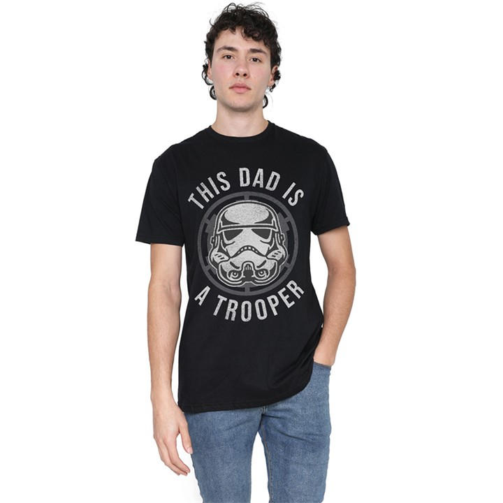 galaxy  Men's  Fathers Day Dad Is A Trooper T-Shi, Football by Star Wars in Size L, Sports Direct