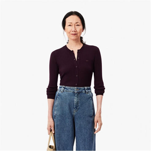 Lacoste - Merino Wool 3D Knit Cardigan