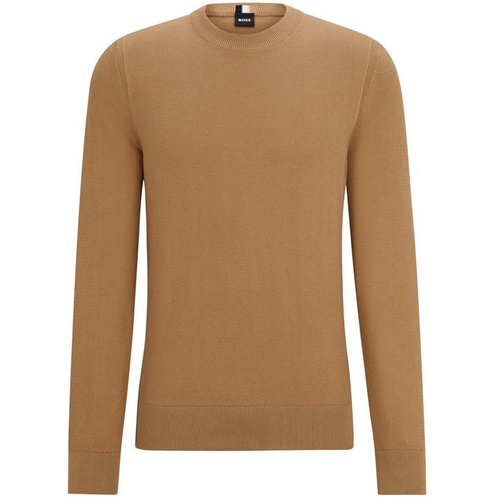 Boss Men's Beige Ecaio-P Knitted Jumper in Size 2XL, Sports Direct