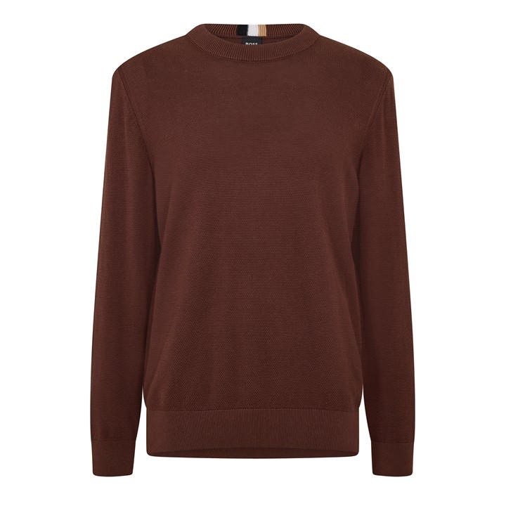 Boss Men's Brown Ecaio-P Knitted Jumper in Size M, Sports Direct