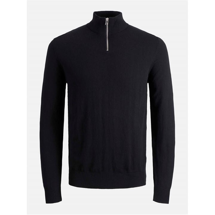 Jack And Jones Boys Black Emil Half Zip Knit  Jack in Size 9 - 10 Years, Sports Direct