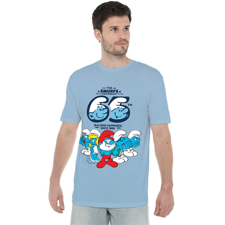 Men's Blue Other Smurfs 65Th Anniversary Group T Shirt Light in Size 3XL, Sports Direct