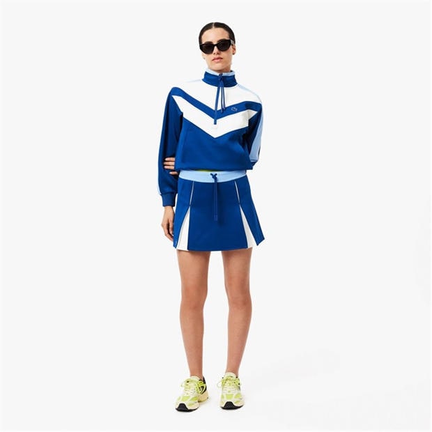 Blue-White - Lacoste - Adjustable Colour-Block Interlock Skirt