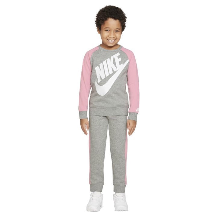 Nike Girls Grey Kids' Fleece Tracksuit in Size 6 - 7 Years, Sports Direct