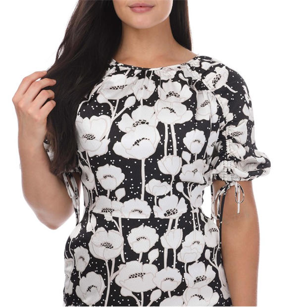 Black - Ted Baker - Abriee Puff Sleeve Midi Dress