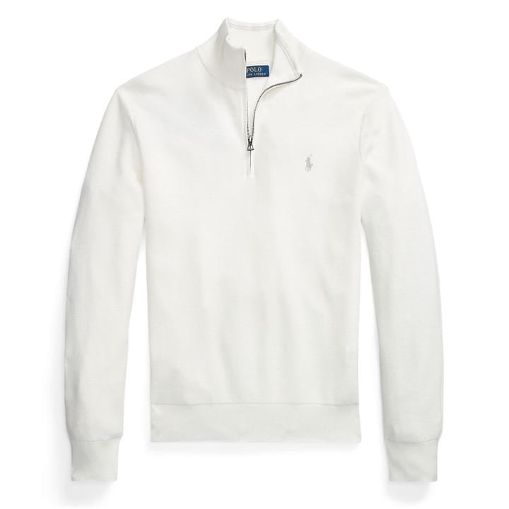 Polo Ralph Lauren Men's White Quarter-Zip Jumper in Size XL, Sports Direct