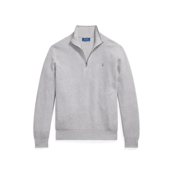 Polo Ralph Lauren Men' Grey Quarter-Zip Jumper in Size S, Sports Direct