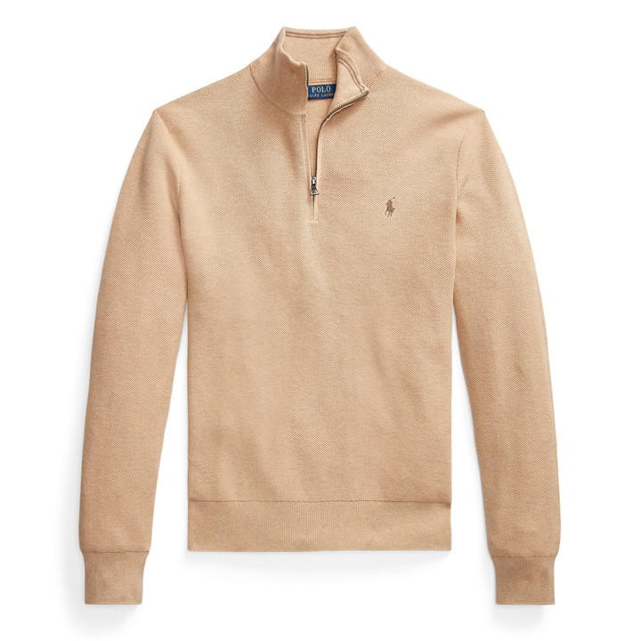 Polo Ralph Lauren Men's Beige Quarter-Zip Jumper in Size 2XL, Sports Direct