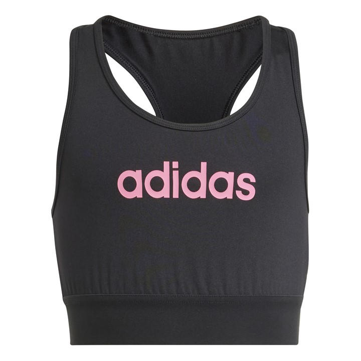 Adidas Girls Black Kids' Non Wired High Impact Sports Bra in Size 5 - 6 Years, Sports Direct