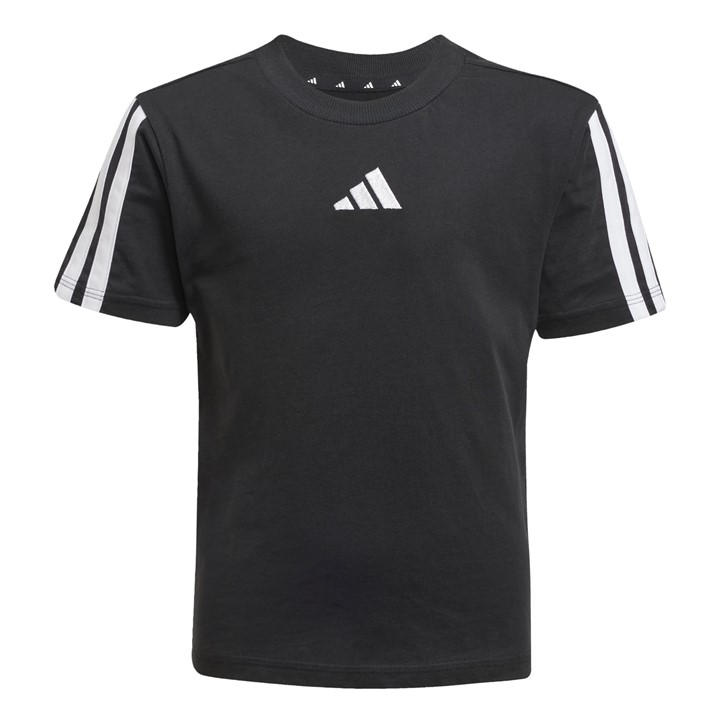 Adidas  Kids Black 3S Essentials T Shirt  in Size 5 - 6 Years, Sports Direct
