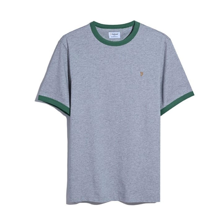 Farah Men's Grey Groves Ringer T-Shirt Medium