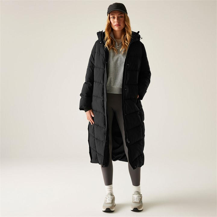 Regatta Women's Black Eloria Water-Resistant Quilted Jacket in Size 18, Sports Direct