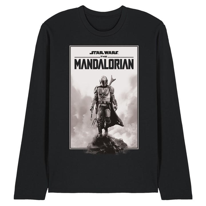 Star Wars Men's Black The Mandalorian Desert Poster Long Sleeve T-Shirt in Size M, Sports Direct