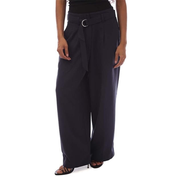 Blue - Gant - Wide Cropped Belted Pants
