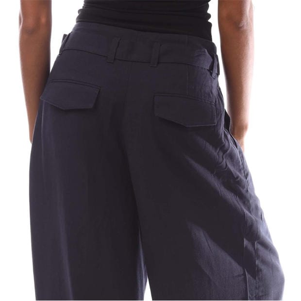 Blue - Gant - Wide Cropped Belted Pants