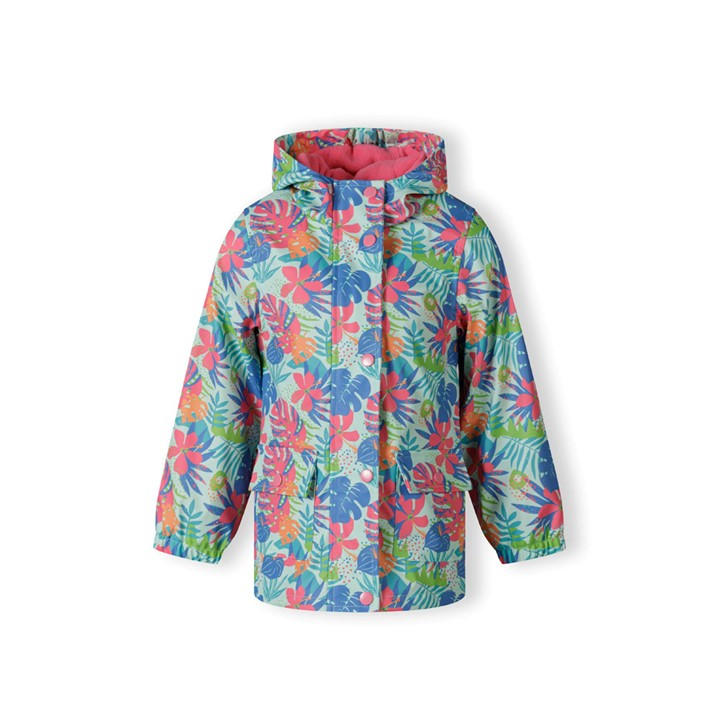 Minoti Girls Green Rain Jacket Printed Mint in Size 3 - 4 Years, Sports Direct