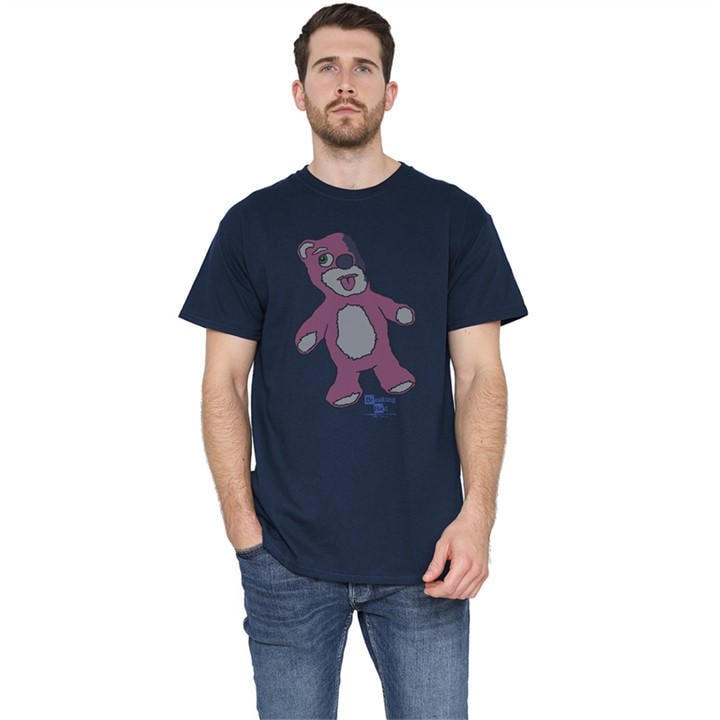 Breaking Bad Men's Blue Tread Lightly Pink Bear T Shirt Navy in Size 2XL, Sports Direct