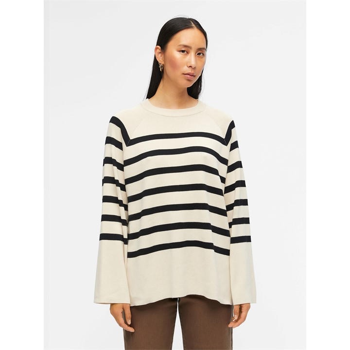 Object Women's Beige Ester Knit Crew Neck Jumper in Size 8, Sports Direct